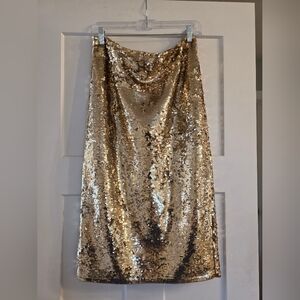 Michael Michael Kors Gold Sequin Skirt